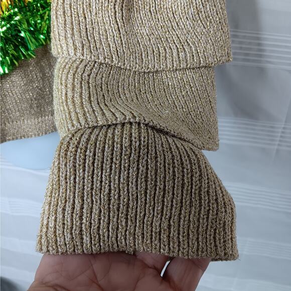 Holiday Time Dimensional Christmas Tree Ugly Sweater Size Small Ruffle Sleeves - Picture 5 of 12